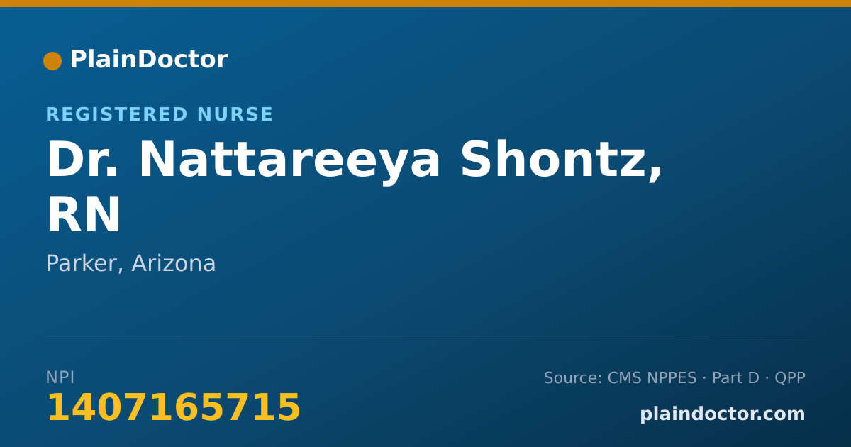 Shareable card for Nattareeya Shontz, RN - Registered Nurse, Parker, AZ
