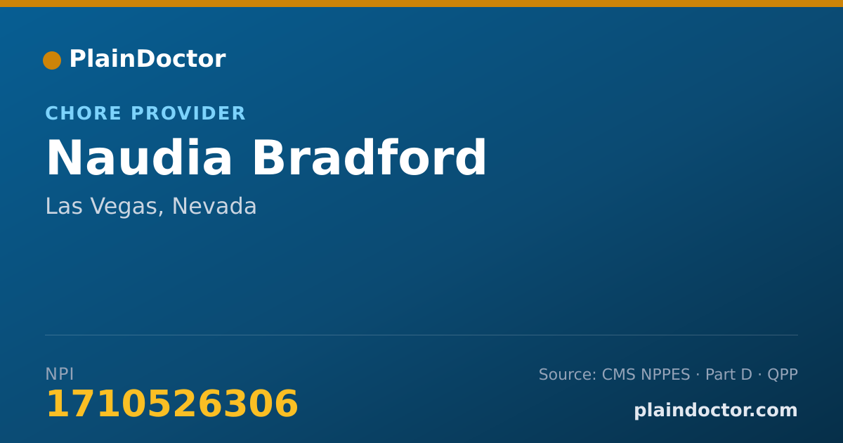 Shareable card for Naudia Bradford - Chore Provider, Las Vegas, NV
