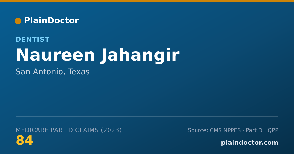 Shareable card for Naureen Jahangir - Dentist, San Antonio, TX