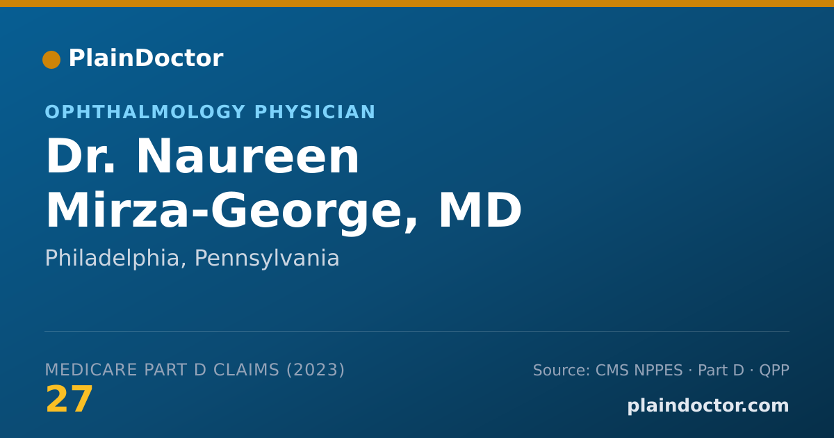 Shareable card for Naureen Mirza-George, MD - Ophthalmology Physician, Philadelphia, PA
