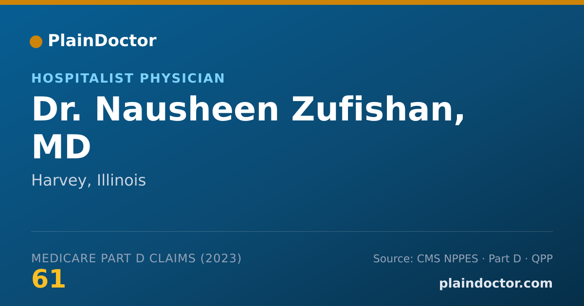 Shareable card for Nausheen Zufishan, MD - Hospitalist Physician, Harvey, IL