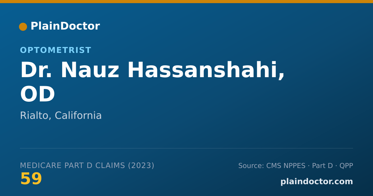 Shareable card for Nauz Hassanshahi, OD - Optometrist, Rialto, CA