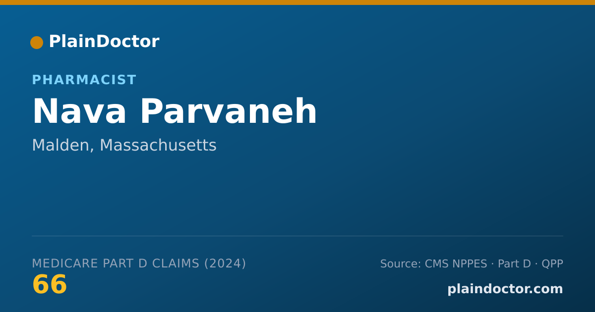 Shareable card for Nava Parvaneh - Pharmacist, Malden, MA