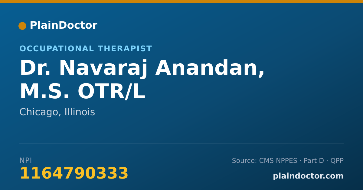 Shareable card for Navaraj Anandan, M.S. OTR/L - Occupational Therapist, Chicago, IL