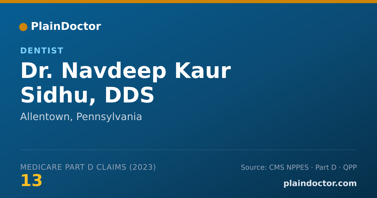Shareable card for Navdeep Kaur Sidhu, DDS - Dentist, Allentown, PA