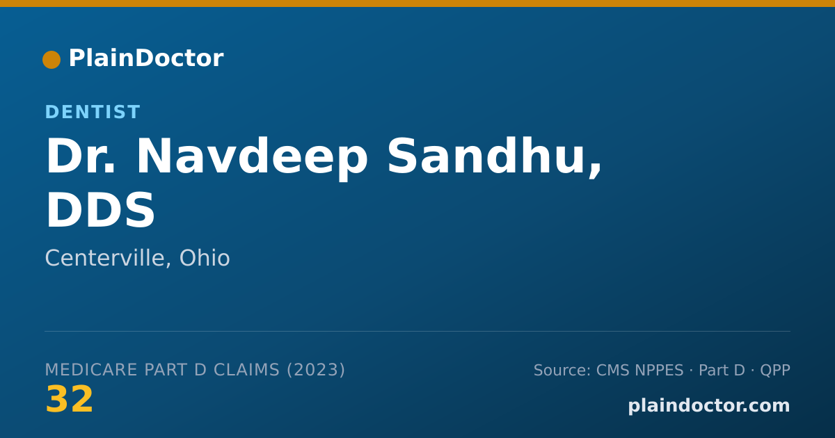 Shareable card for Navdeep Sandhu, DDS - Dentist, Centerville, OH