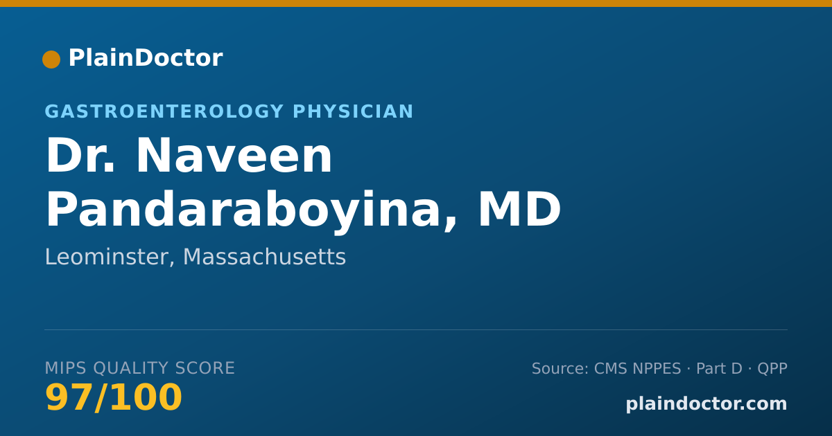 Shareable card for Naveen Pandaraboyina, MD - Gastroenterology Physician, Leominster, MA