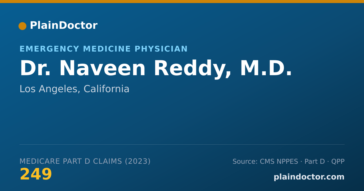 Shareable card for Naveen Reddy, M.D. - Emergency Medicine Physician, Los Angeles, CA