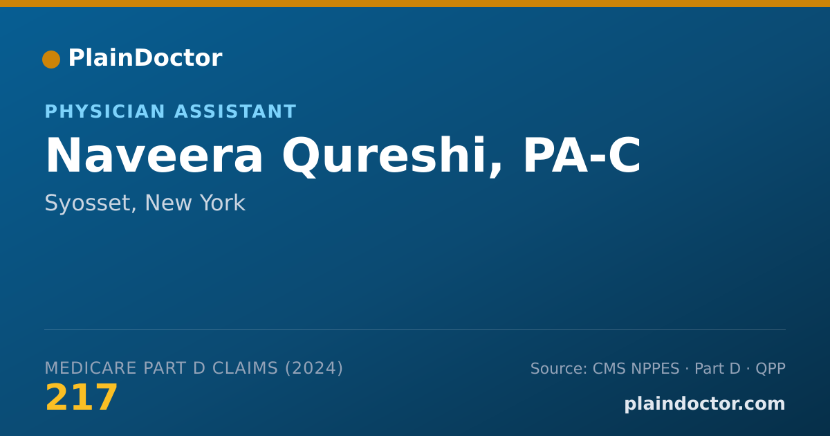Shareable card for Naveera Qureshi, PA-C - Physician Assistant, Syosset, NY