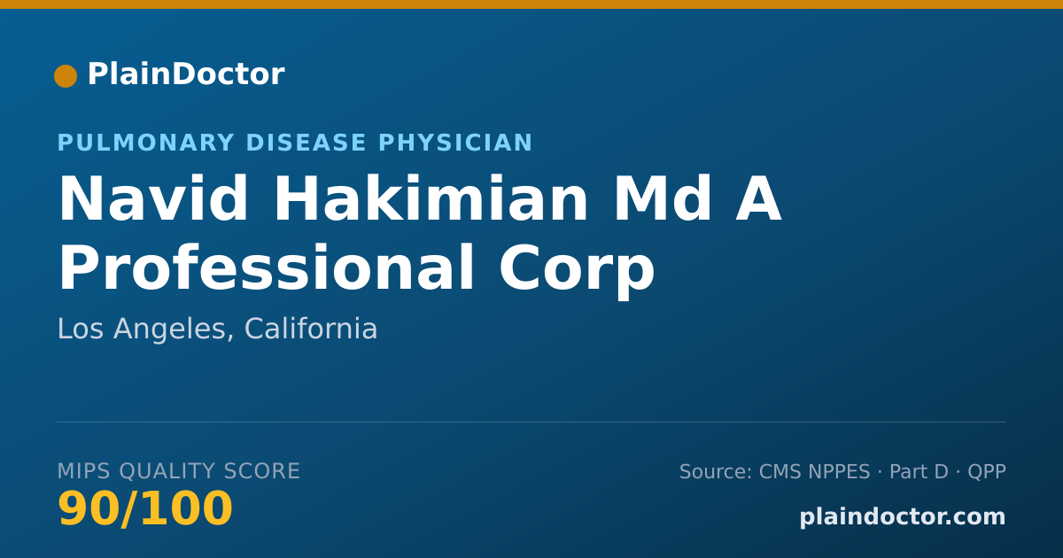 Shareable card for Navid Hakimian Md A Professional Corp - Pulmonary Disease Physician, Los Angeles, CA