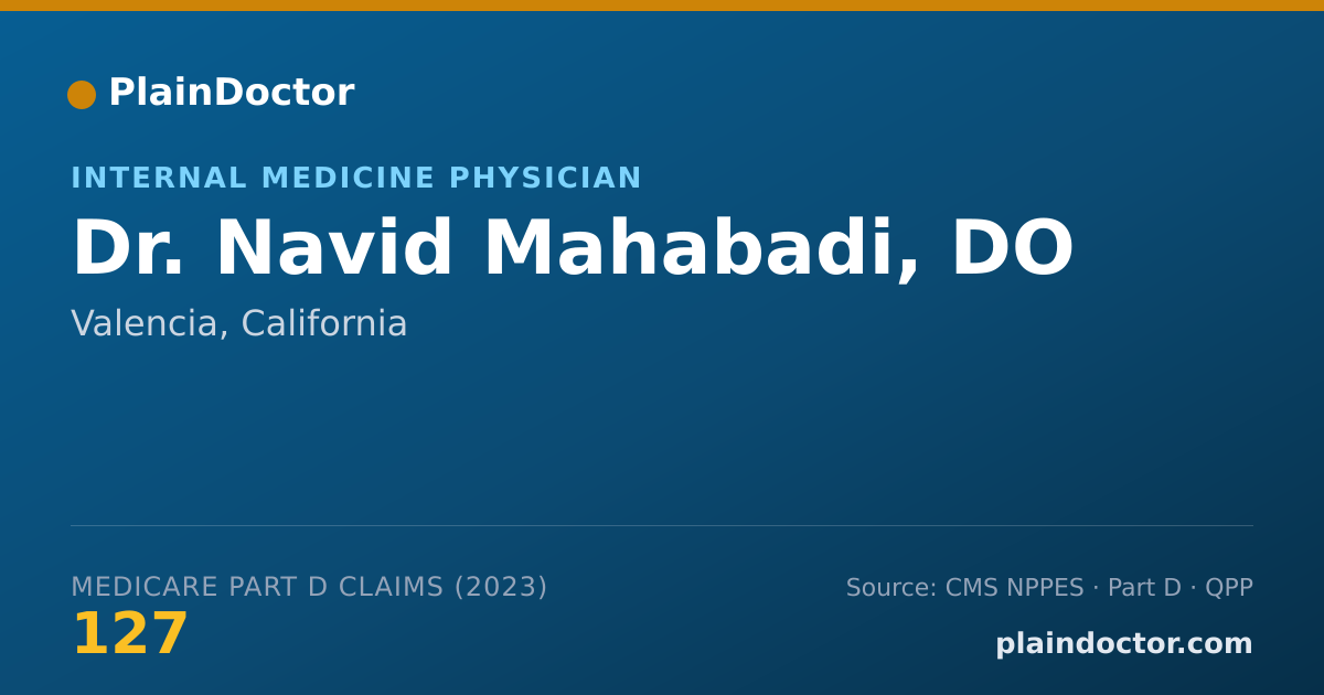Shareable card for Navid Mahabadi, DO - Internal Medicine Physician, Valencia, CA