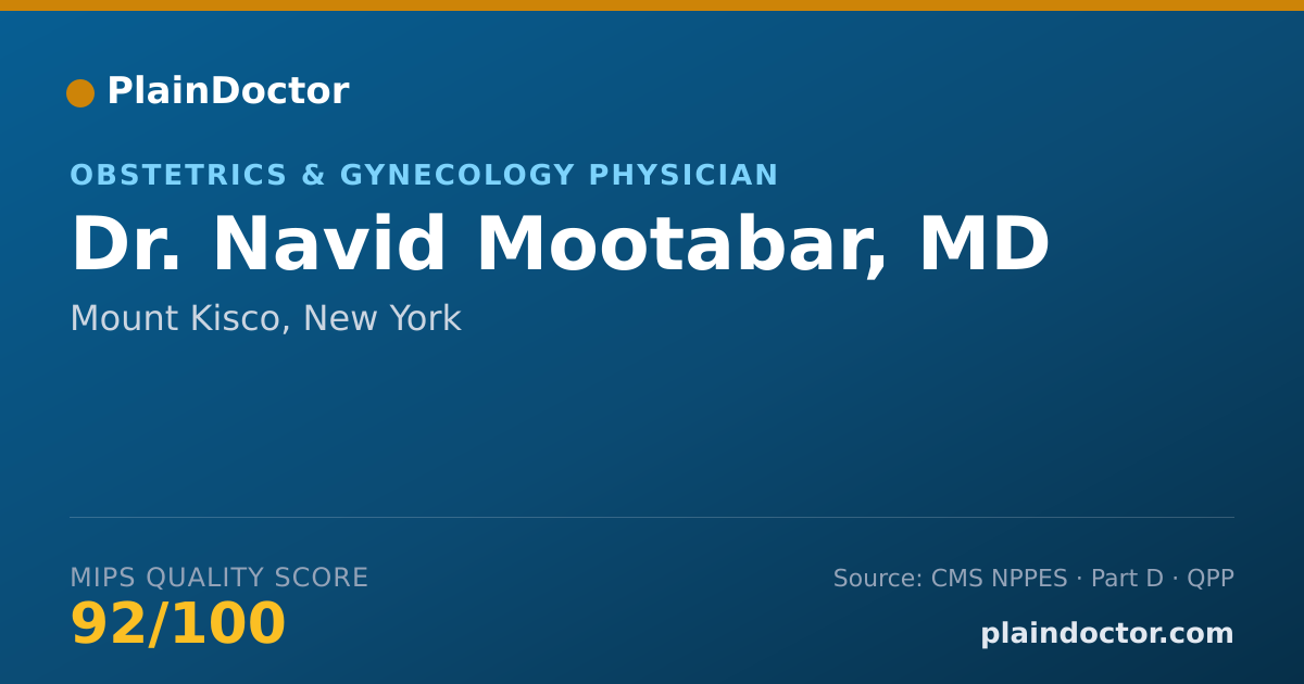 Shareable card for Navid Mootabar, MD - Obstetrics & Gynecology Physician, Mount Kisco, NY