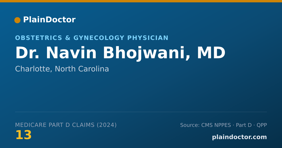 Shareable card for Navin Bhojwani, MD - Obstetrics & Gynecology Physician, Charlotte, NC