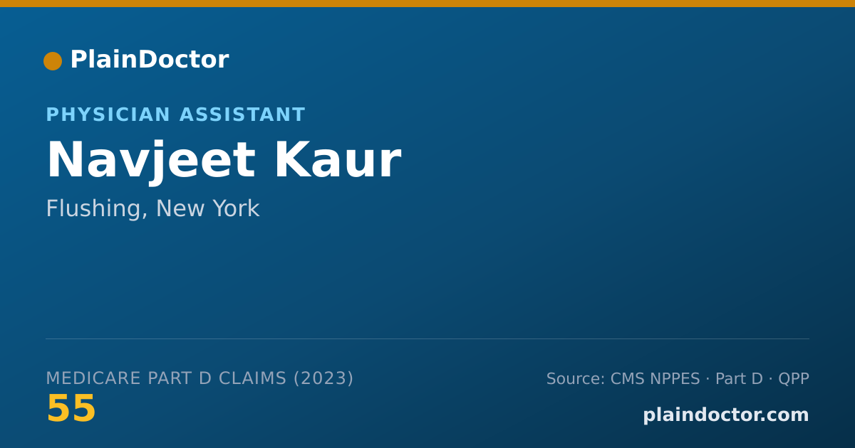Shareable card for Navjeet Kaur - Physician Assistant, Flushing, NY