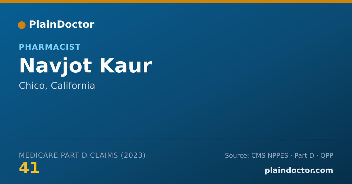 Shareable card for Navjot Kaur - Pharmacist, Chico, CA