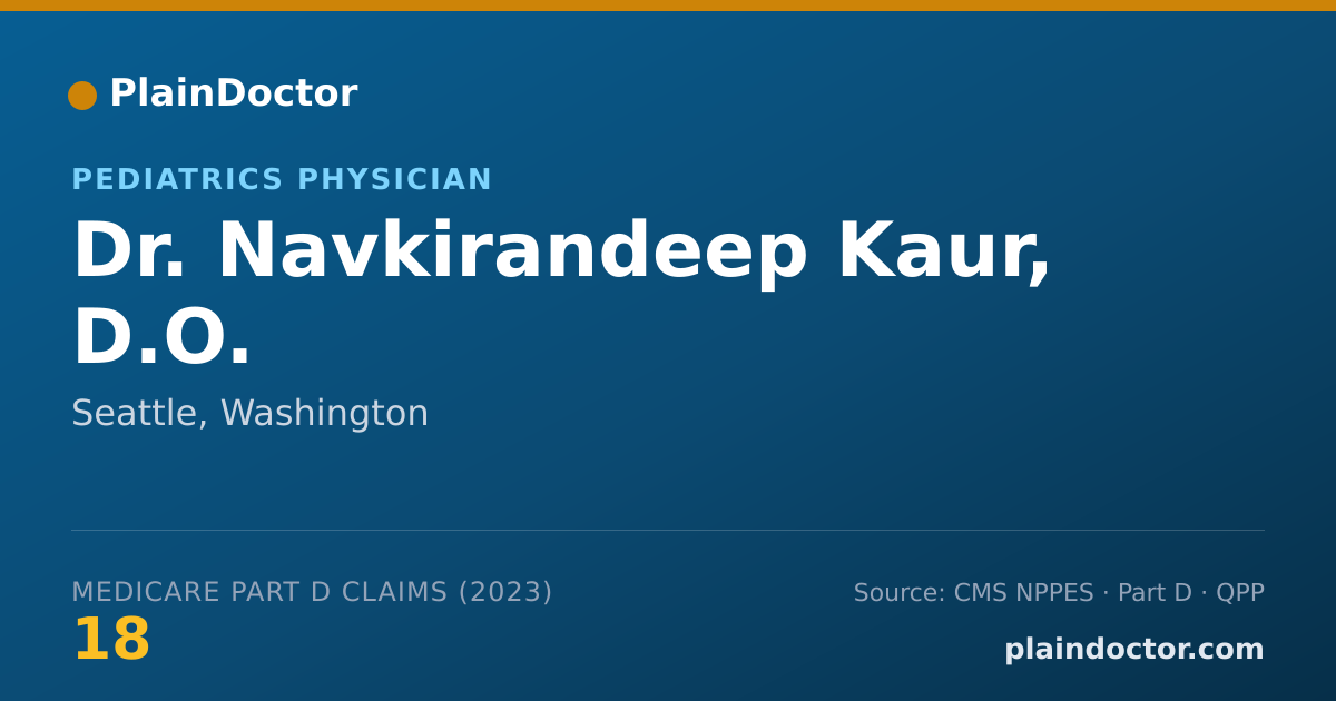 Shareable card for Navkirandeep Kaur, D.O. - Pediatrics Physician, Seattle, WA