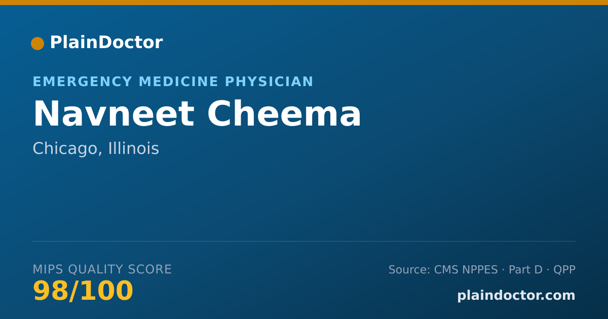 Shareable card for Navneet Cheema - Emergency Medicine Physician, Chicago, IL