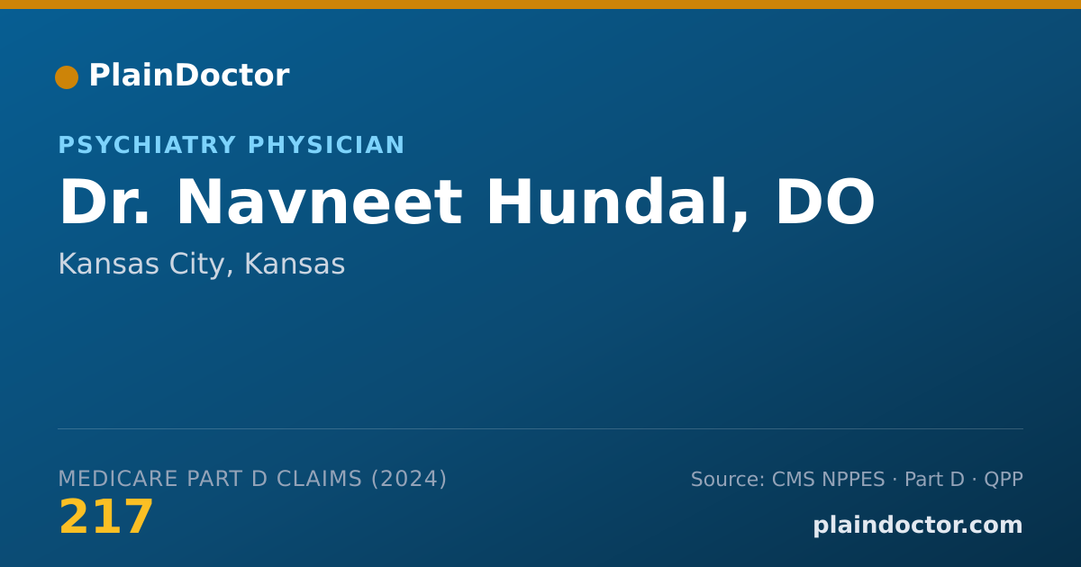 Shareable card for Navneet Hundal, DO - Psychiatry Physician, Kansas City, KS
