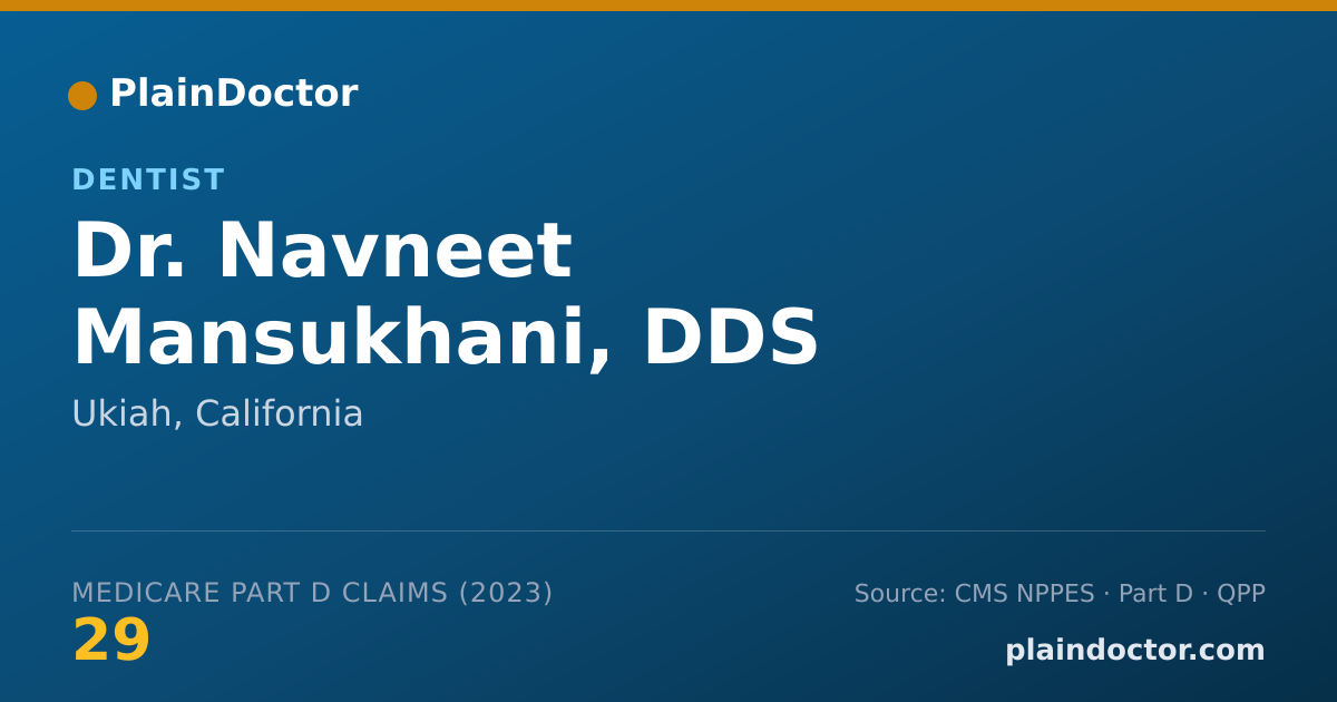 Shareable card for Navneet Mansukhani, DDS - Dentist, Ukiah, CA