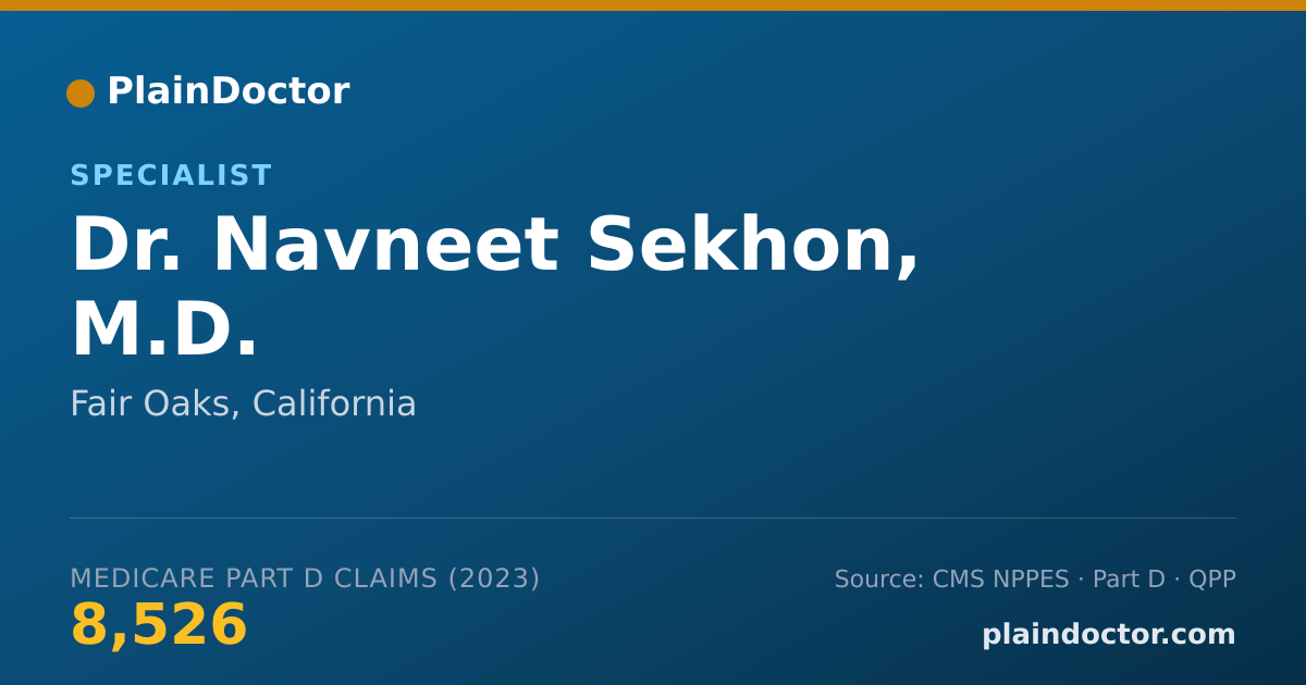 Shareable card for Navneet Sekhon, M.D. - Specialist, Fair Oaks, CA