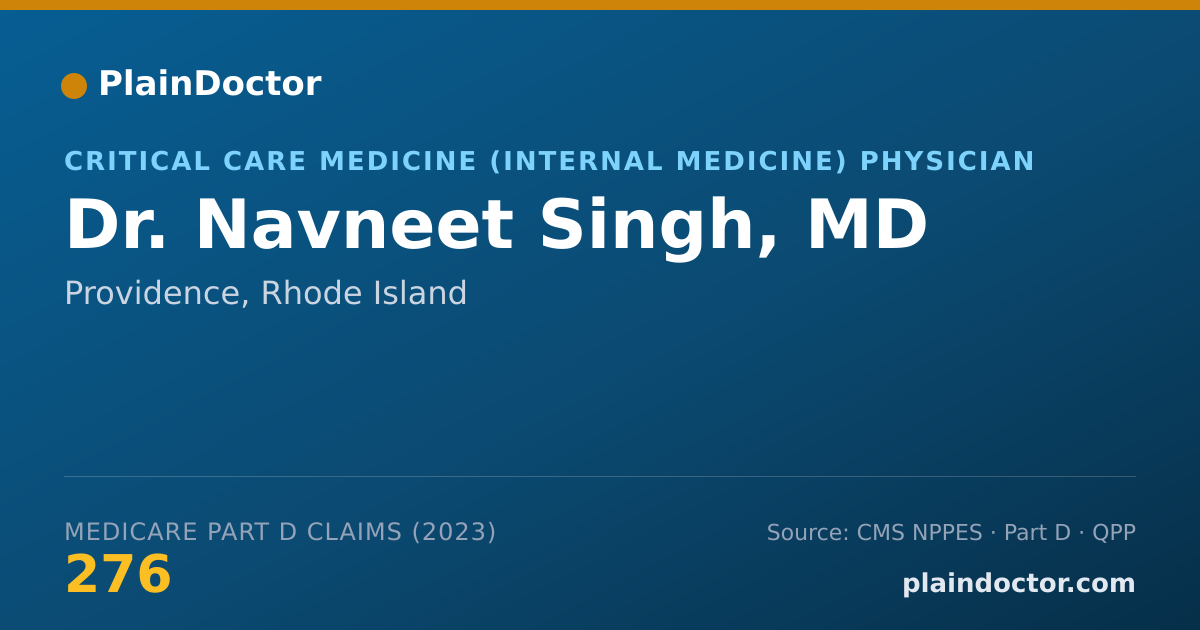 Shareable card for Navneet Singh, MD - Critical Care Medicine (Internal Medicine) Physician, Providence, RI