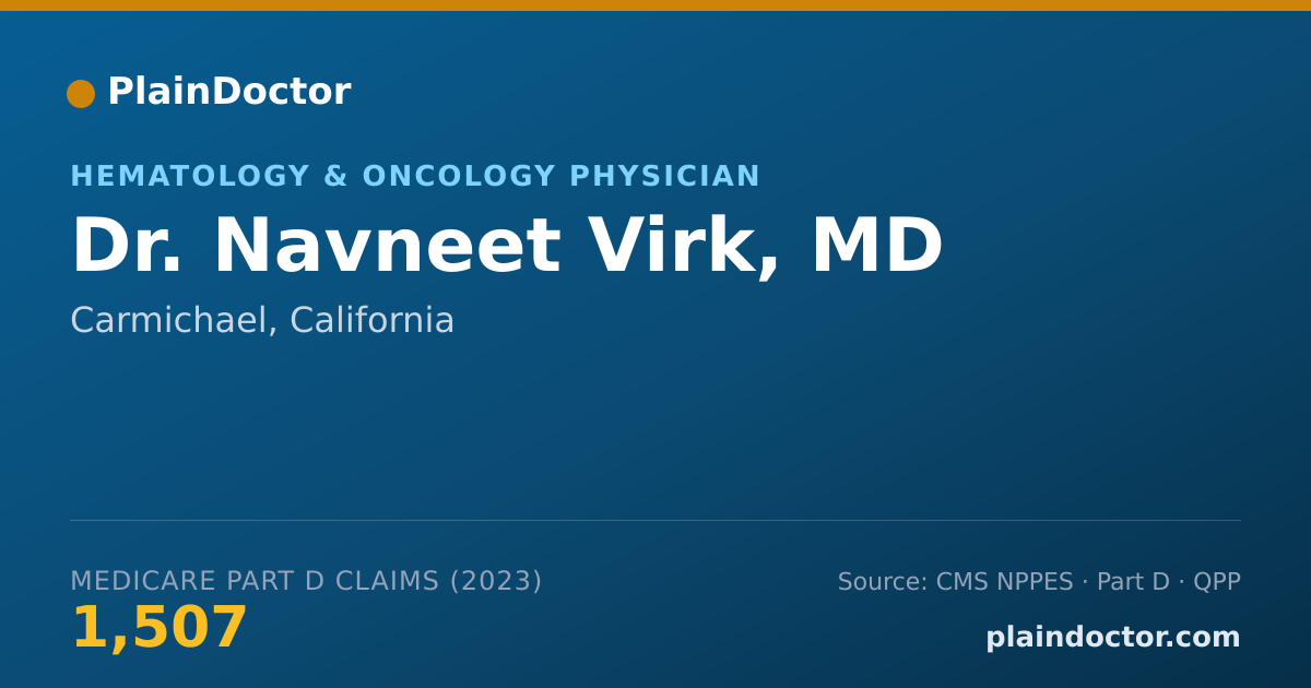 Shareable card for Navneet Virk, MD - Hematology & Oncology Physician, Carmichael, CA