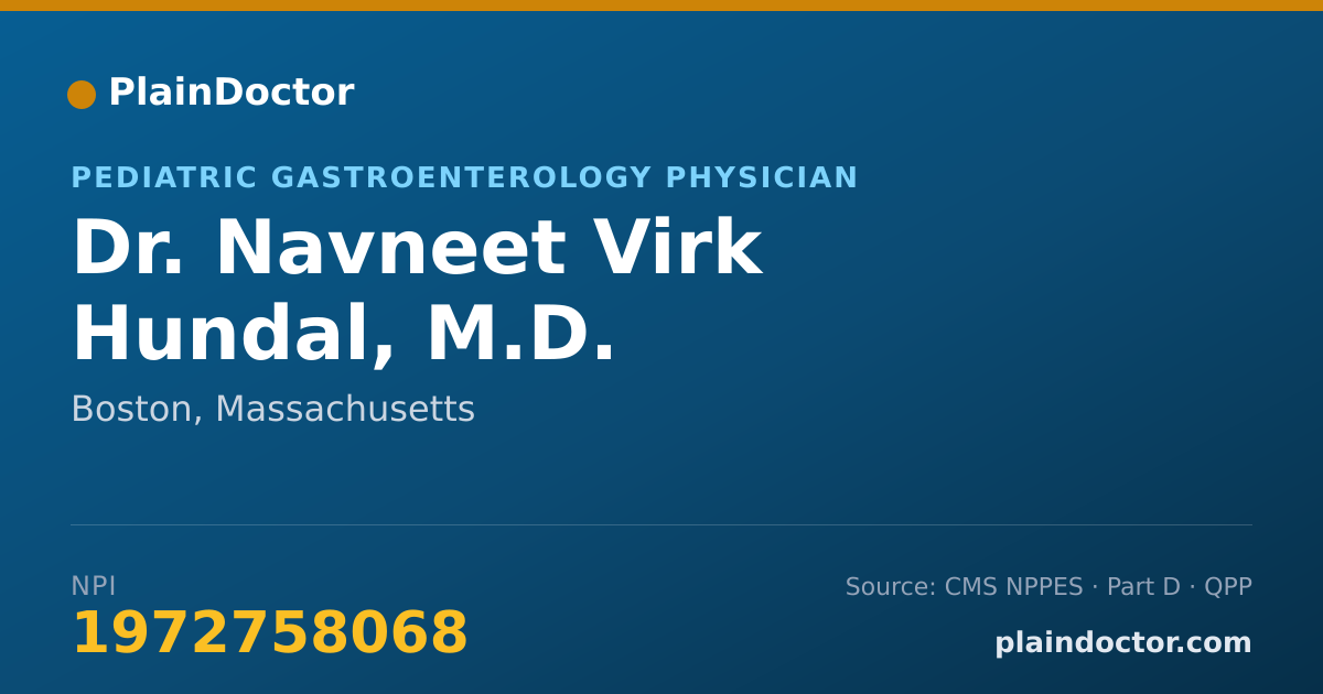 Shareable card for Navneet Virk Hundal, M.D. - Pediatric Gastroenterology Physician, Boston, MA
