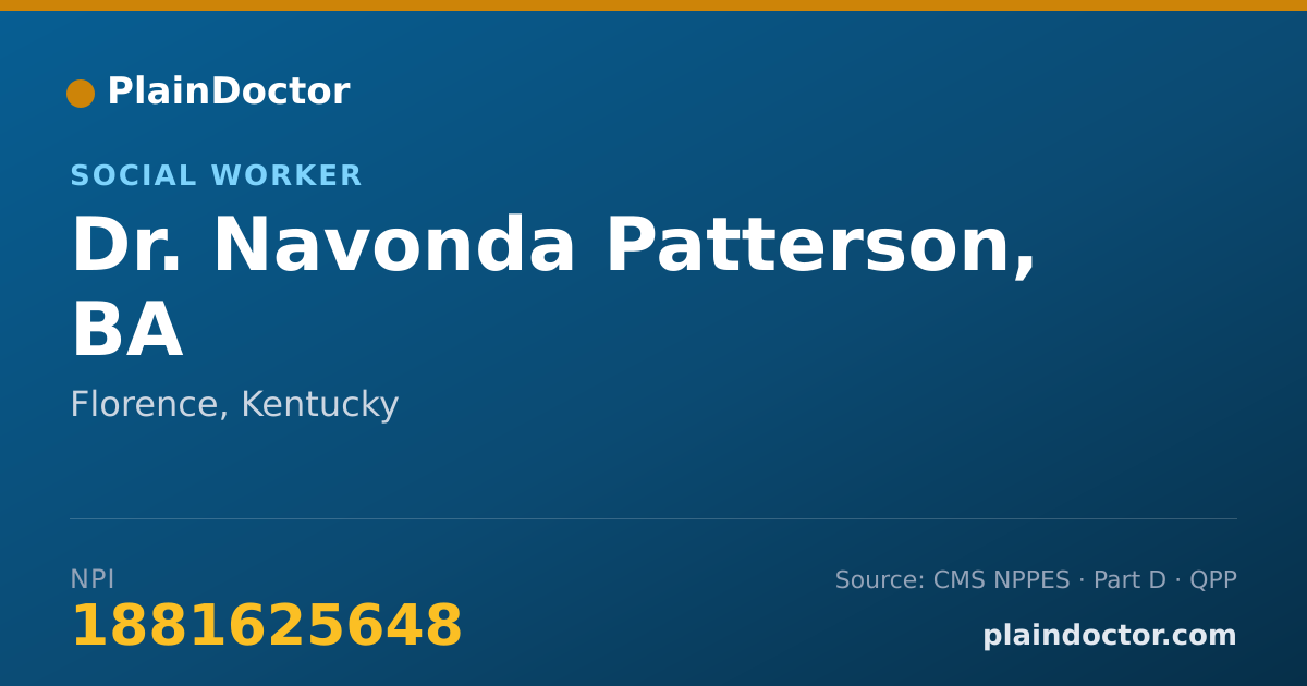 Shareable card for Navonda Patterson, BA - Social Worker, Florence, KY
