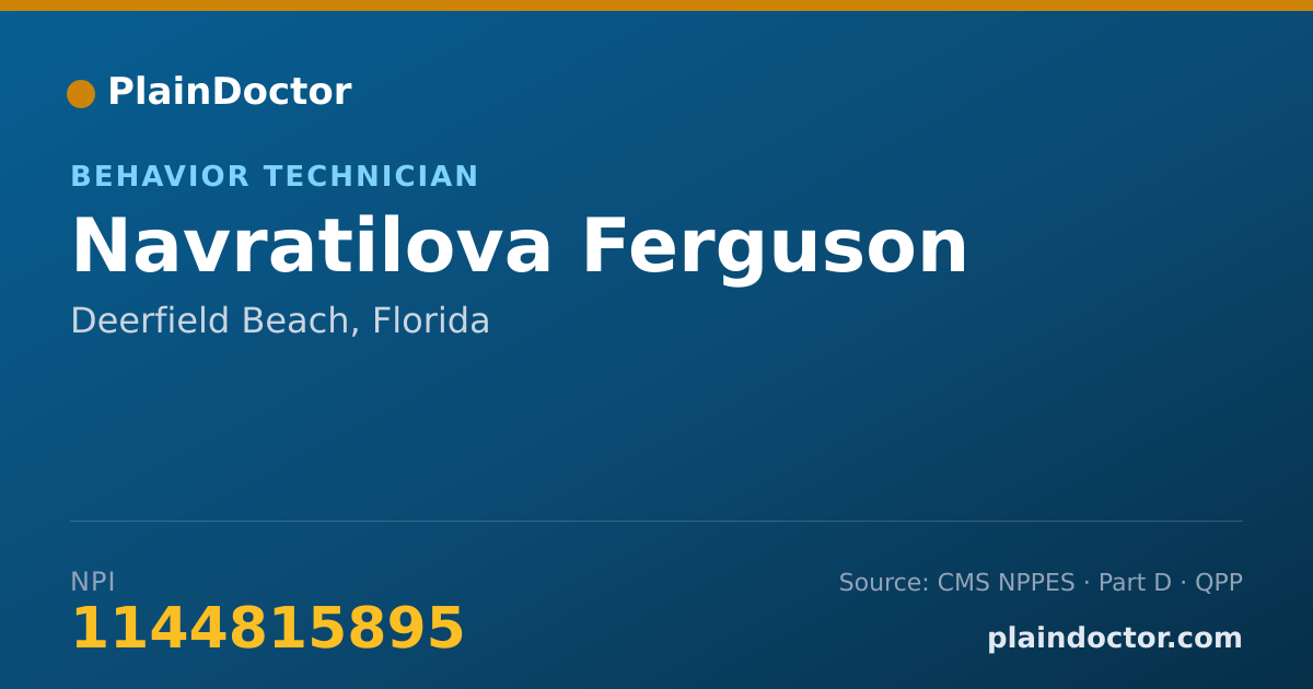 Shareable card for Navratilova Ferguson - Behavior Technician, Deerfield Beach, FL