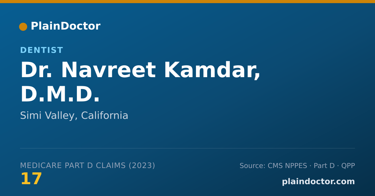 Shareable card for Navreet Kamdar, D.M.D. - Dentist, Simi Valley, CA