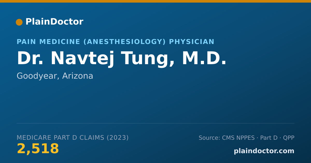 Shareable card for Navtej Tung, M.D. - Pain Medicine (Anesthesiology) Physician, Goodyear, AZ