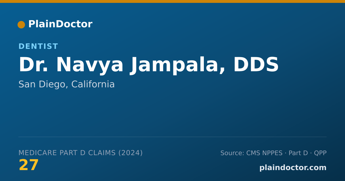 Shareable card for Navya Jampala, DDS - Dentist, San Diego, CA