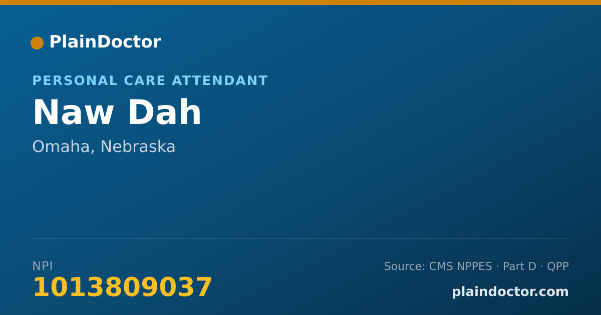 Shareable card for Naw Dah - Personal Care Attendant, Omaha, NE