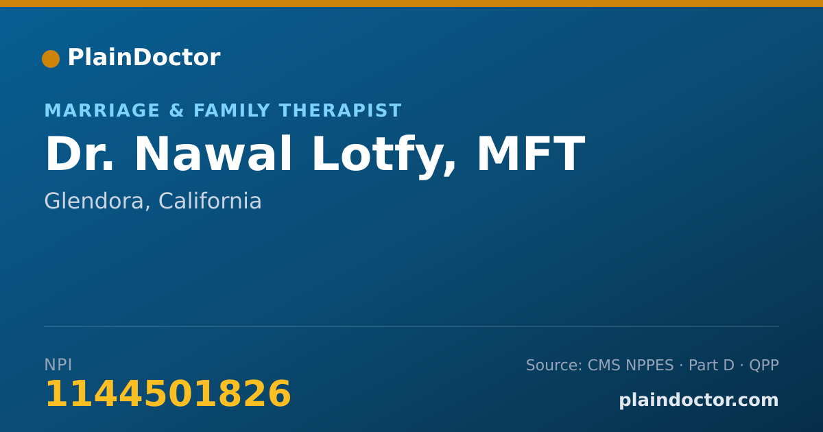 Shareable card for Nawal Lotfy, MFT - Marriage & Family Therapist, Glendora, CA