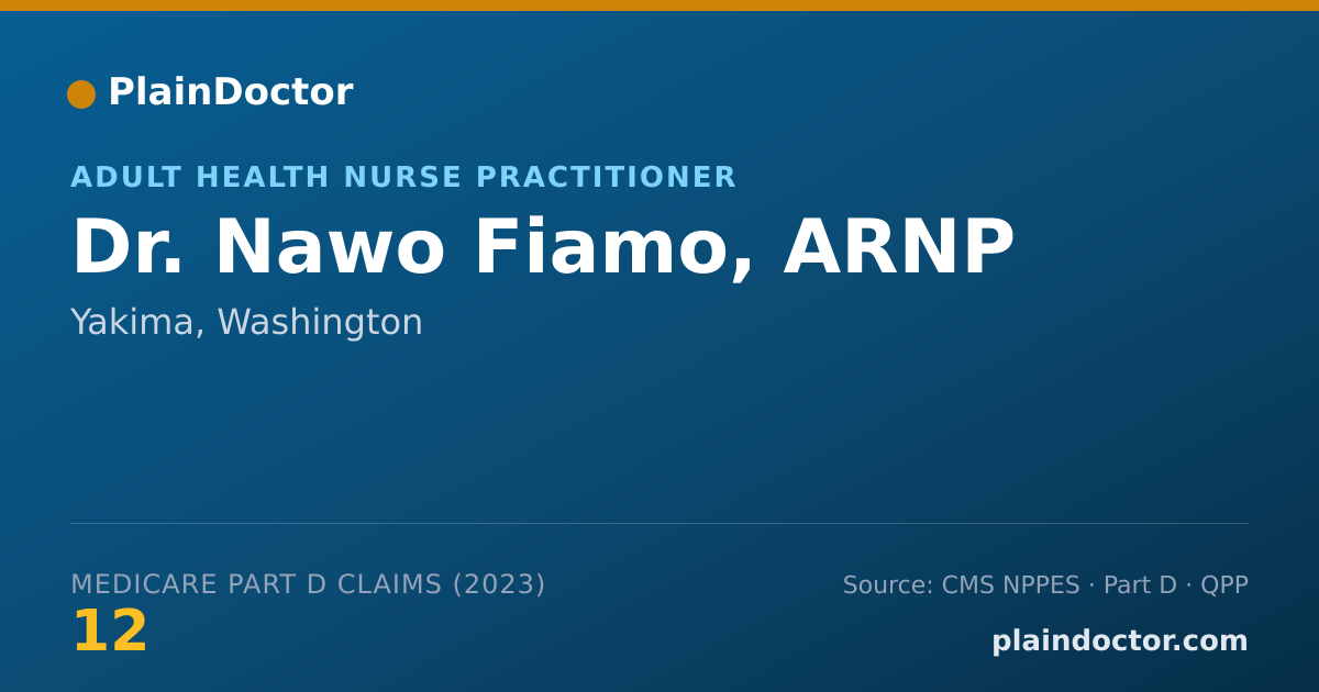Shareable card for Nawo Fiamo, ARNP - Adult Health Nurse Practitioner, Yakima, WA