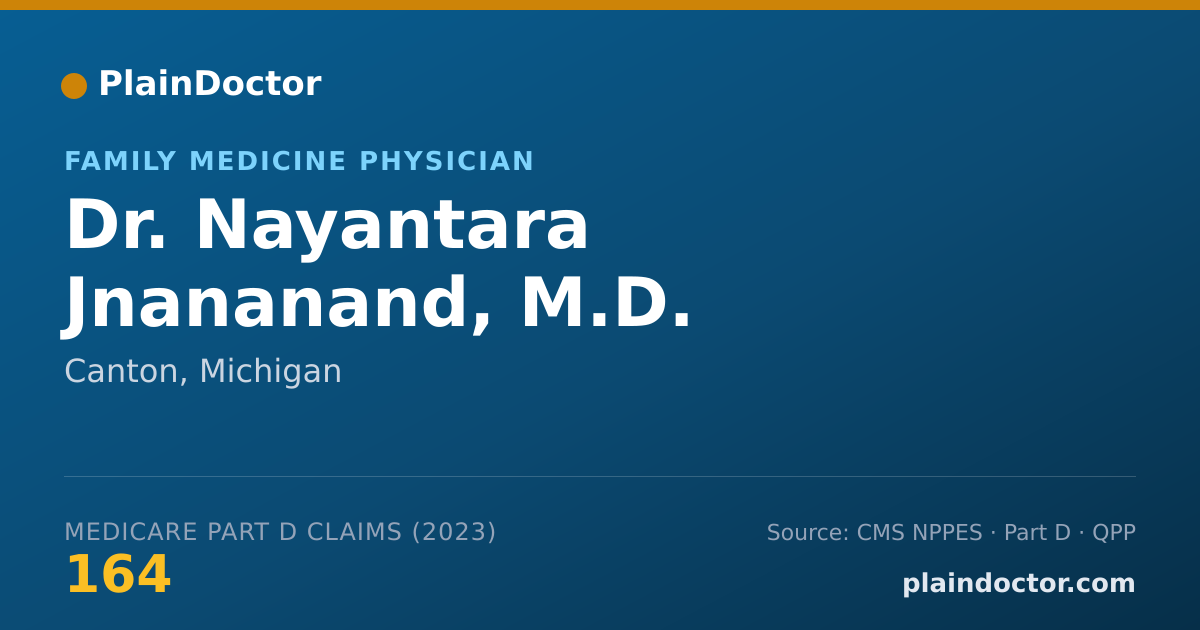 Shareable card for Nayantara Jnananand, M.D. - Family Medicine Physician, Canton, MI