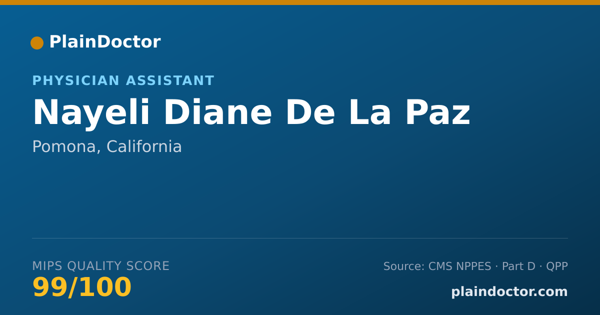 Shareable card for Nayeli Diane De La Paz - Physician Assistant, Pomona, CA
