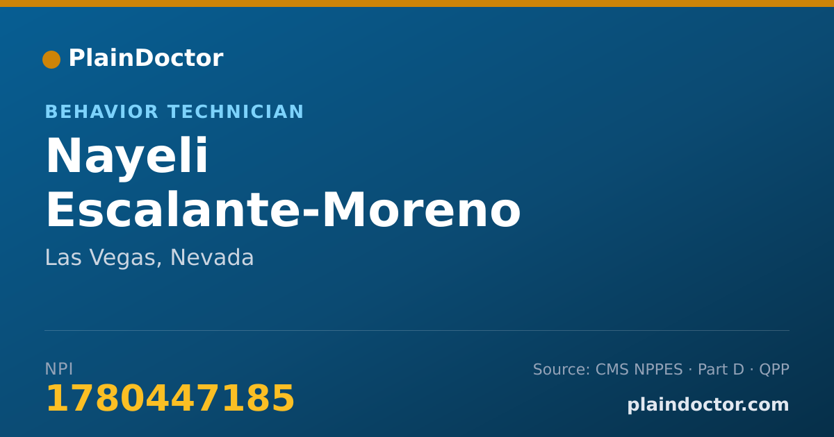 Shareable card for Nayeli Escalante-Moreno - Behavior Technician, Las Vegas, NV