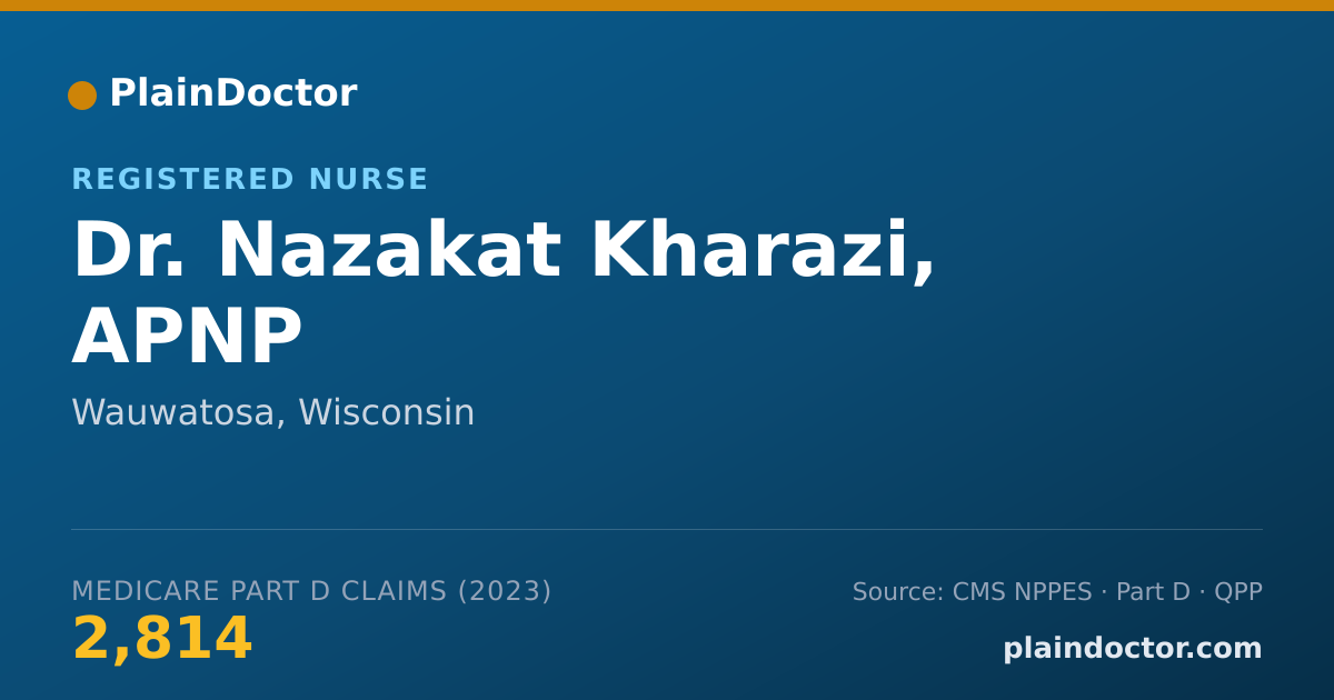 Shareable card for Nazakat Kharazi, APNP - Registered Nurse, Wauwatosa, WI