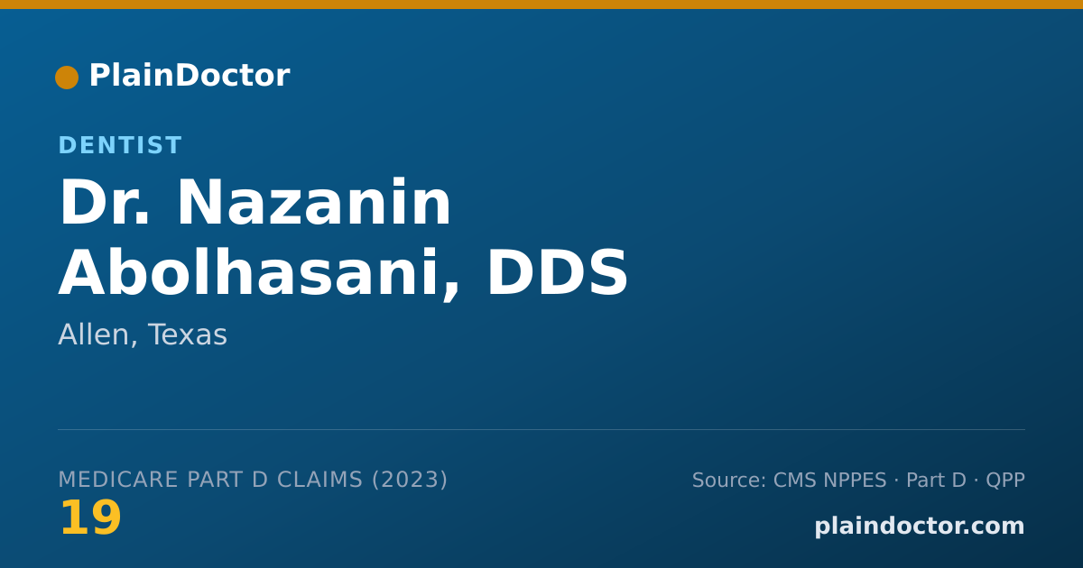 Shareable card for Nazanin Abolhasani, DDS - Dentist, Allen, TX