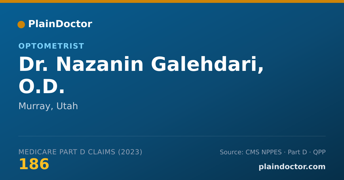 Shareable card for Nazanin Galehdari, O.D. - Optometrist, Murray, UT