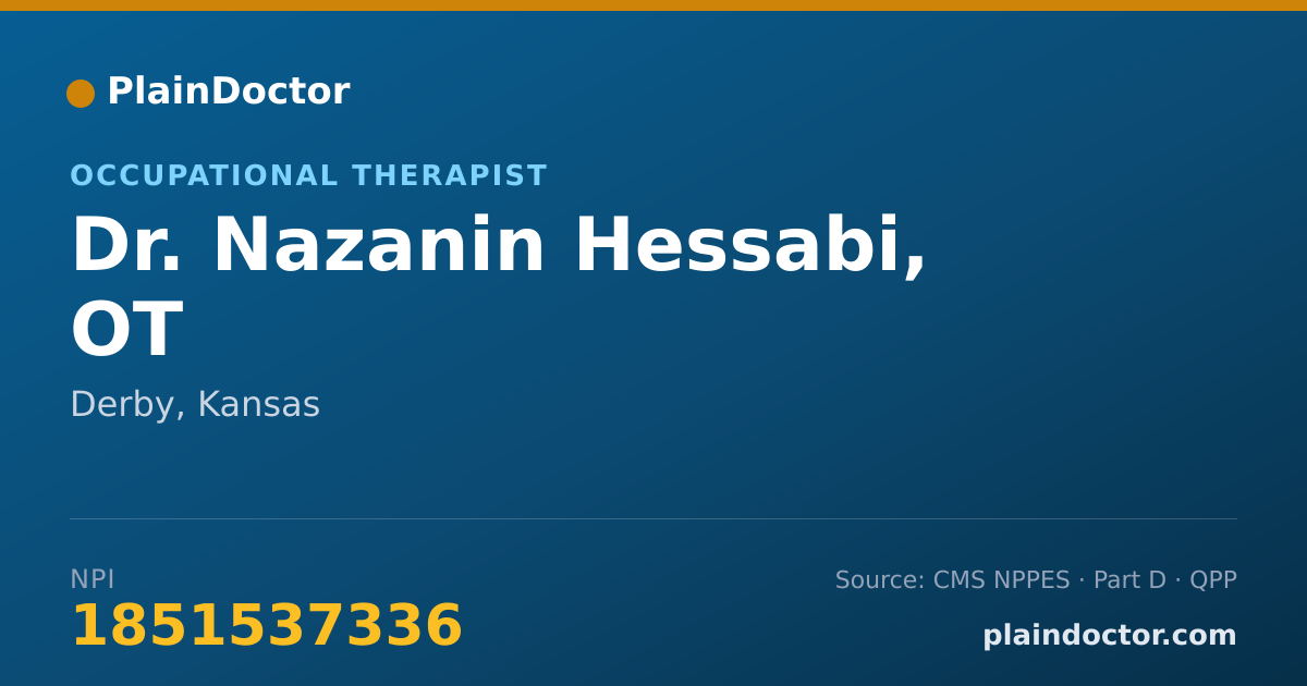 Shareable card for Nazanin Hessabi, OT - Occupational Therapist, Derby, KS