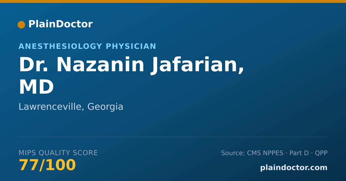 Shareable card for Nazanin Jafarian, MD - Anesthesiology Physician, Lawrenceville, GA
