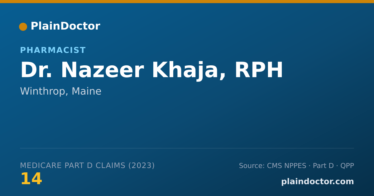 Shareable card for Nazeer Khaja, RPH - Pharmacist, Winthrop, ME