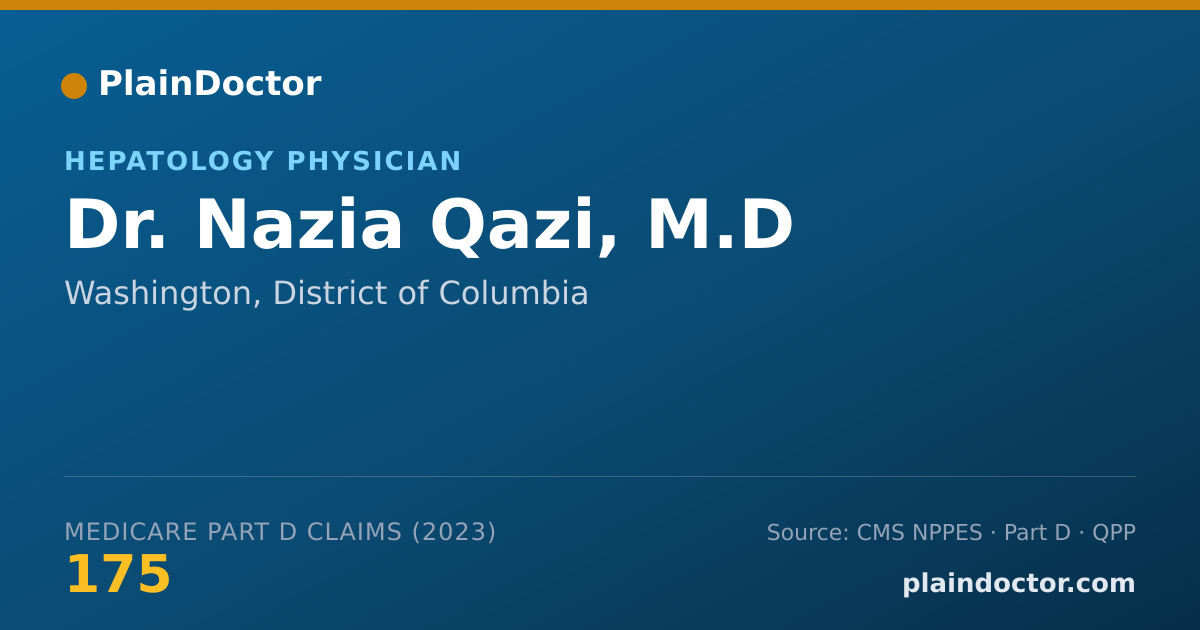 Shareable card for Nazia Qazi, M.D - Hepatology Physician, Washington, DC