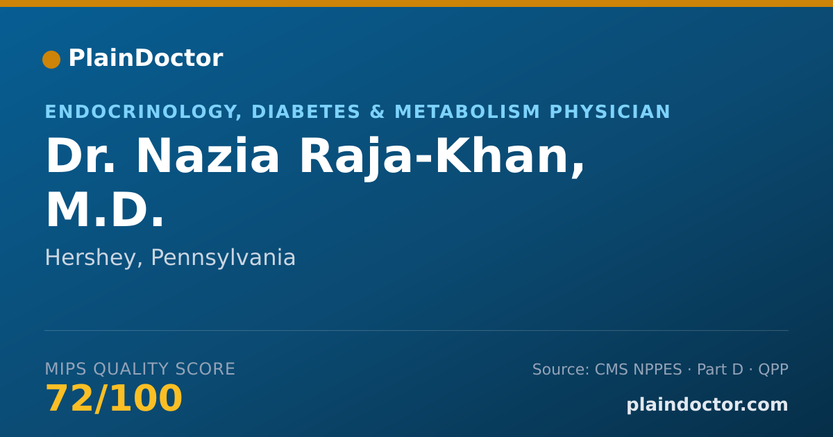 Shareable card for Nazia Raja-Khan, M.D. - Endocrinology, Diabetes & Metabolism Physician, Hershey, PA
