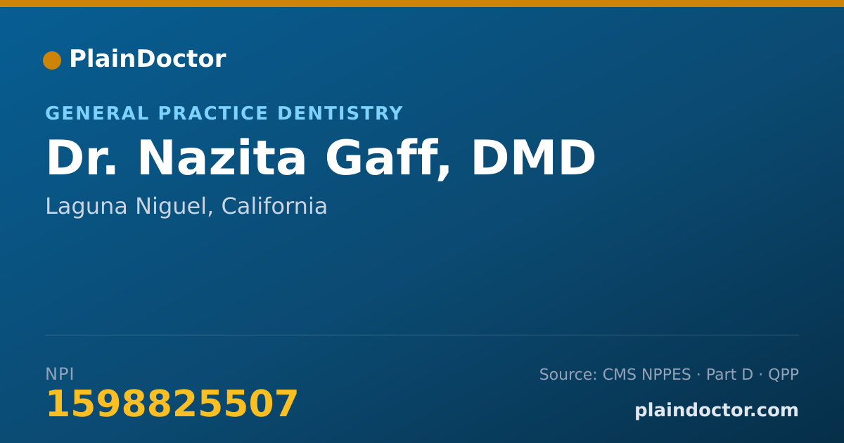 Shareable card for Nazita Gaff, DMD - General Practice Dentistry, Laguna Niguel, CA