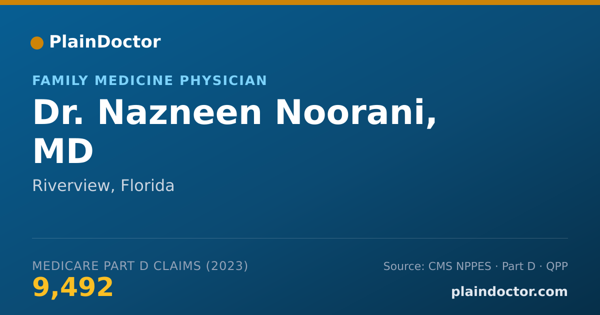 Shareable card for Nazneen Noorani, MD - Family Medicine Physician, Riverview, FL