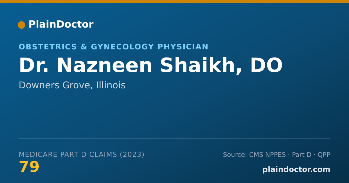 Shareable card for Nazneen Shaikh, DO - Obstetrics & Gynecology Physician, Downers Grove, IL