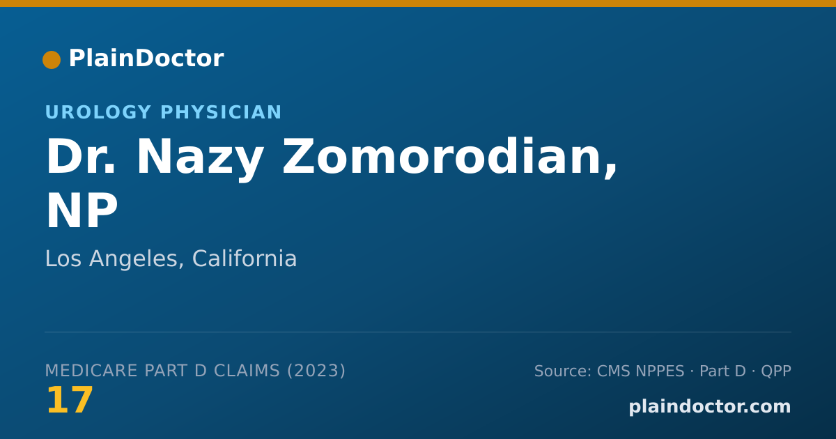 Shareable card for Nazy Zomorodian, NP - Urology Physician, Los Angeles, CA